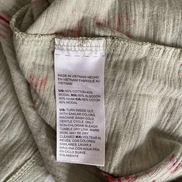 Chicos Womens Green Floral Henley Shirt Size 3 XL Short Sleeves Cotton Modal - Picture 11 of 11